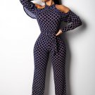 Sexy Cold Shoulder Long Sleeve High Waisted Jumpsuits Romper