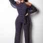 Sexy Cold Shoulder Long Sleeve High Waisted Jumpsuits Romper
