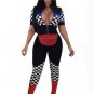 Short Sleeve Zipper Grid Mock Neck Bodycon Jumpsuit Romper