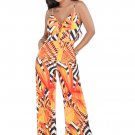 One Piece Sexy Sling Printing Wide-leg Jumpsuit Rompers