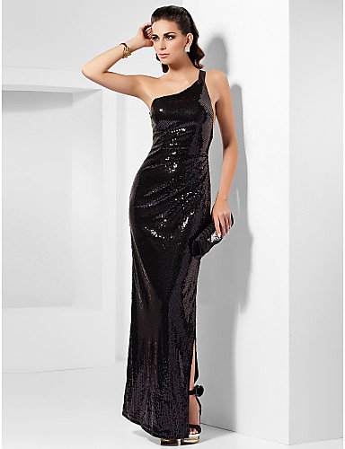 One Shoulder Sequin Formal Gown