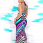 Tribal Print Halter Backless Slit Sexy Maxi Dress