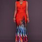 Ombre Multi-Color Print Maxi Dress