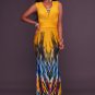 Ombre Multi-Color Print Maxi Dress