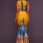 Ombre Multi-Color Print Maxi Dress