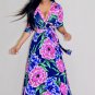 Floral Print Tie Waist Maxi Dress
