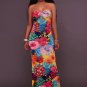 Multi-Color Print Key-Hole Back Maxi Dress
