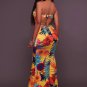 Multi-Color Print Key-Hole Back Maxi Dress