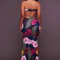 Multi-Color Print Key-Hole Back Maxi Dress