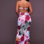 Multi-Color Print Key-Hole Back Maxi Dress
