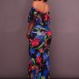 Multi-Color Floral Print Off-The-Shoulder Maxi Dress