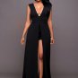 V Neck Backless Slit Sexy Maxi Dress