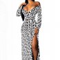 Sexy Off The Shoulder V-neck Long Sleeve Slit Dress