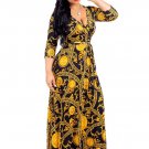 Sexy V-neck Printing Long Dress