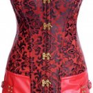 PVC Leather Retro Skirted Corset