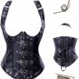 Faux Leather Buckles Underbust Corset