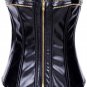 Faux Leather Zipper Corset