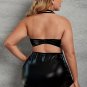 Plus Size Wet Look Garter Skirt Set