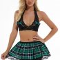 Plaid Schoolgirl Lingerie Set