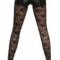 Black PU Stitching Lace Leggings Pants