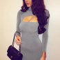 Sexy Hollow Out Front Long Sleeve Party Bodycon Mini Dress