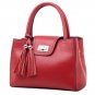 Tassel Turn Twist Genuine Leather Tote Handbag