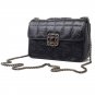 Chic Metal Strap Quilted Genuine Leather Shoulder Bag