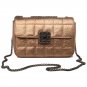 Chic Metal Strap Quilted Genuine Leather Shoulder Bag