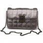 Chic Metal Strap Quilted Genuine Leather Shoulder Bag
