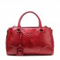 Soft Genuine Leather Lady Tote Handbag Three Zipper Design