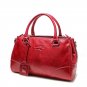 Soft Genuine Leather Lady Tote Handbag Three Zipper Design