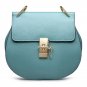 Turn Twist Mini Genuine Leather Shoulder Bag with Gold Chain