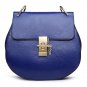 Turn Twist Mini Genuine Leather Shoulder Bag with Gold Chain