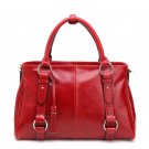 Large Belt Accent Genuine Leather Tote Bag