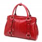 Large Belt Accent Genuine Leather Tote Bag