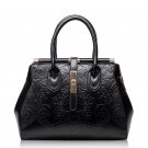Genuine Leather Fashion Vintage Floral Embossed Handbag Tote Bags