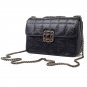 Chic Metal Strap Quilted Genuine Leather Shoulder Bag