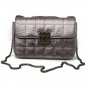 Chic Metal Strap Quilted Genuine Leather Shoulder Bag