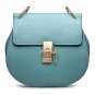 Turn Twist Mini Genuine Leather Shoulder Bag with Gold Chain