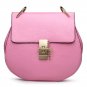 Turn Twist Mini Genuine Leather Shoulder Bag with Gold Chain