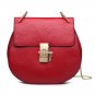 Turn Twist Mini Genuine Leather Shoulder Bag with Gold Chain