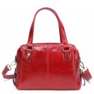 Zip Genuine Leather Tote Shoulder Bag Three Interlayer