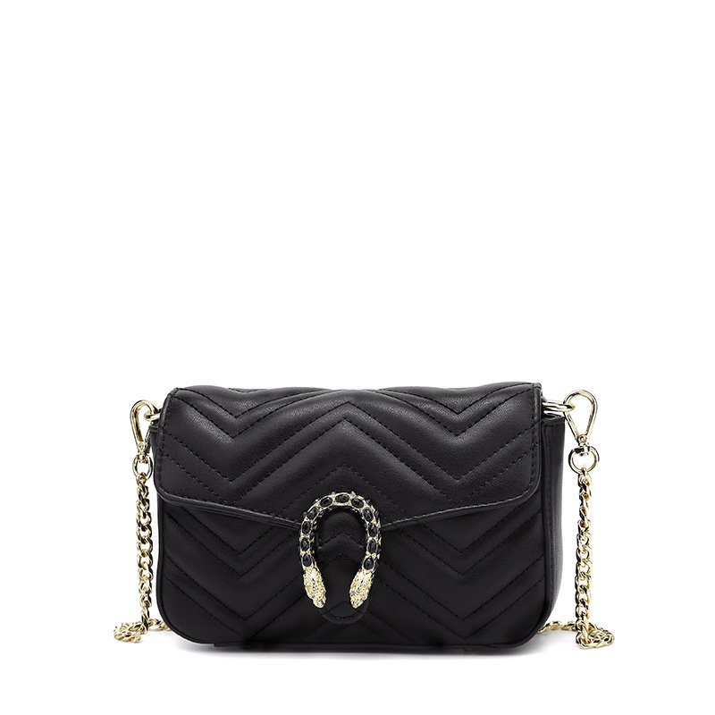 Women's PU Leather Metal Chain Casual Shoulder Bag