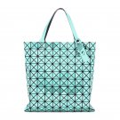 Geometric Plaid Tote Bag PU Leather Shoulder Bag Top-handle Handbags Large