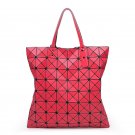 Geometric Rhombic Tote Bag Glossy PU Leather Shoulder Bag Top-handle Handbags