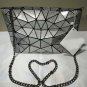 PU Leather Geometric Rhombic Metal Chain Casual Crossbody Messenger Bag Purse