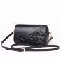 Genuine Leather Vintage Floral Embossed Messenger Shoulder Bag