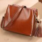 Women's Real Leather Satchel Fringed Handbag