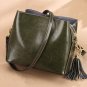 Women's Real Leather Satchel Fringed Handbag