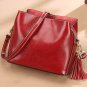 Women's Real Leather Satchel Fringed Handbag